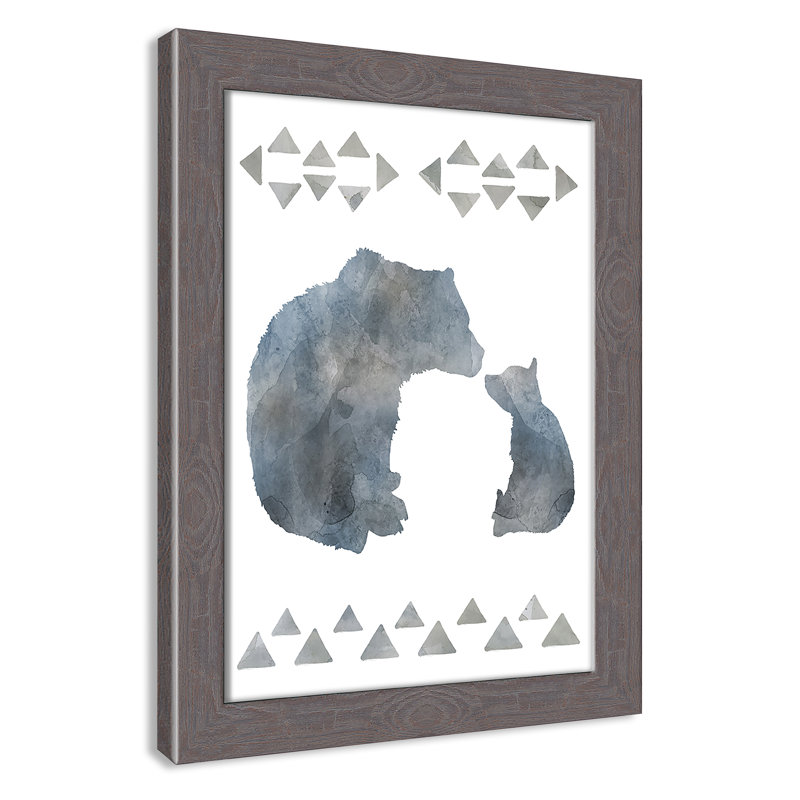 «Little Man Cave Bears», art encadré, H 14 po x l 10 po x P 0,63 po, Cadre gris