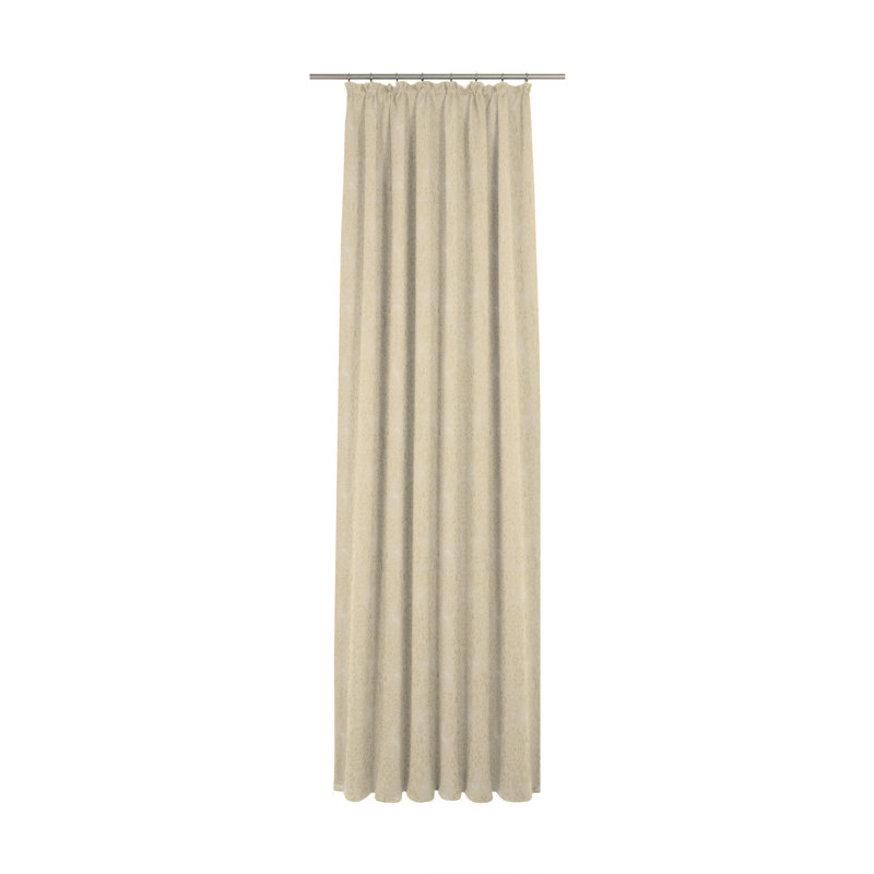 Elisa Synthetic Room Pencil Pleat Curtain, single Panel, opaque, 135 W x 245 D cm, Cream