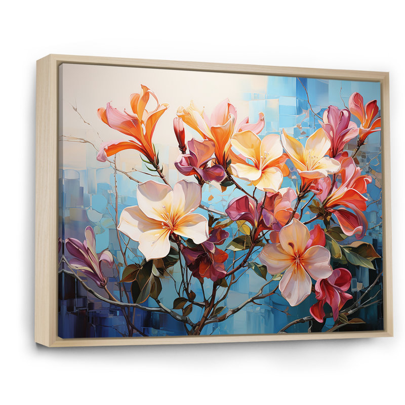 Floral Grace In Plumeria Harmony I sur impression sur toile, Cadre flottant naturel, H 12 po x l 20 po x P 1 po