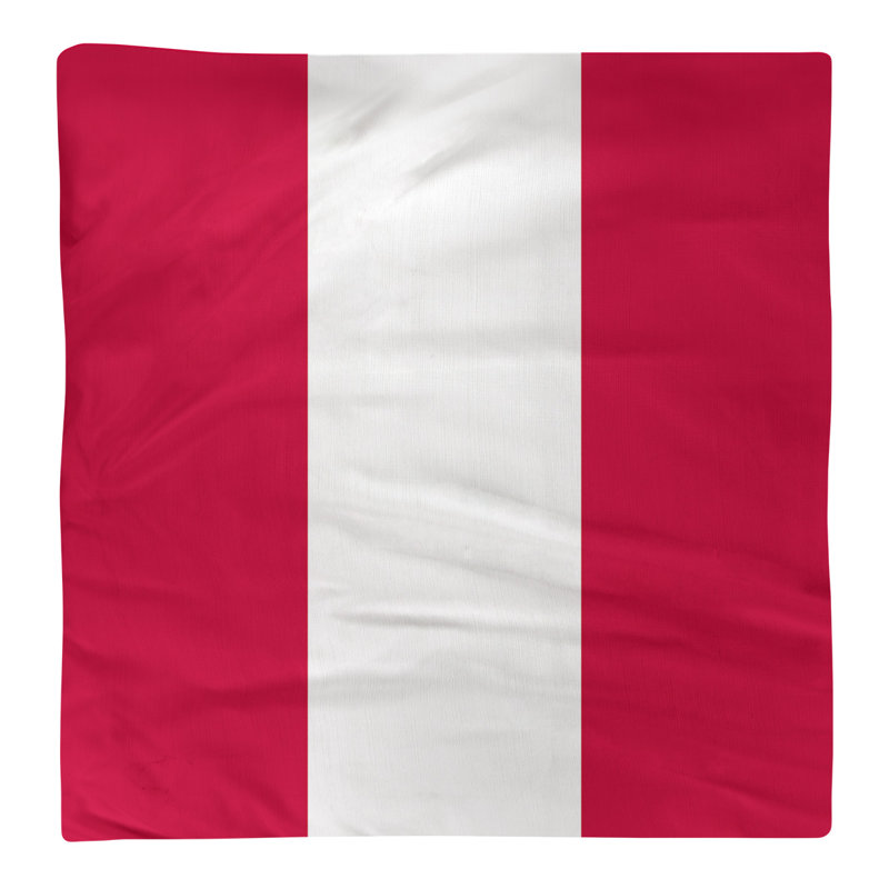 Serviette tempe arizona, Rouge / blanc / rouge, Sergé de coton, H 10 po x l 10 po x P 0,25 po