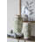 White Ceramic Flower Vase With Green Floral Pattern-91637191