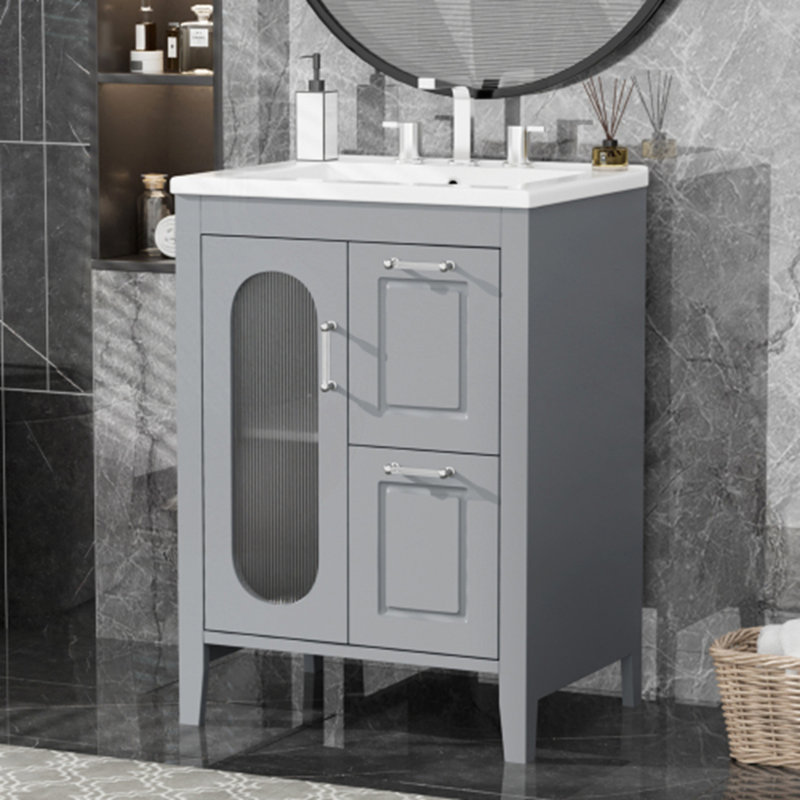 24" Bathroom Vanity with Sink, Gray