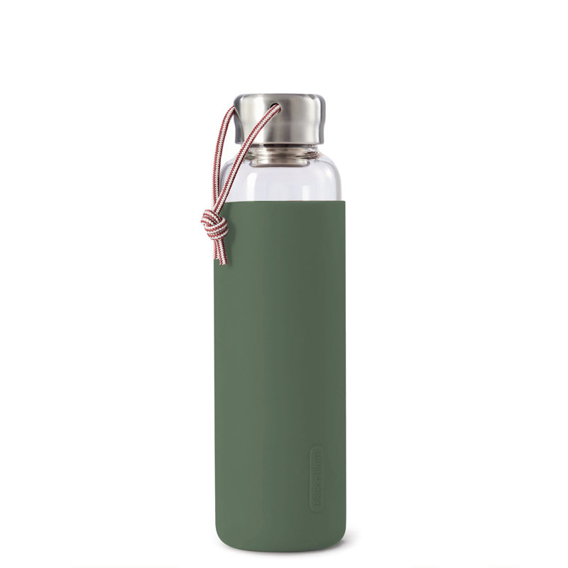 Black + Blum 600.3ml Glass Water Bottle, Olive