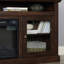 Meuble télé contemporain avec meuble télé avec foyer encastrable 18 po pour téléviseur de 65 po ou moins et espace de rangement ouvert et fermé-415224463