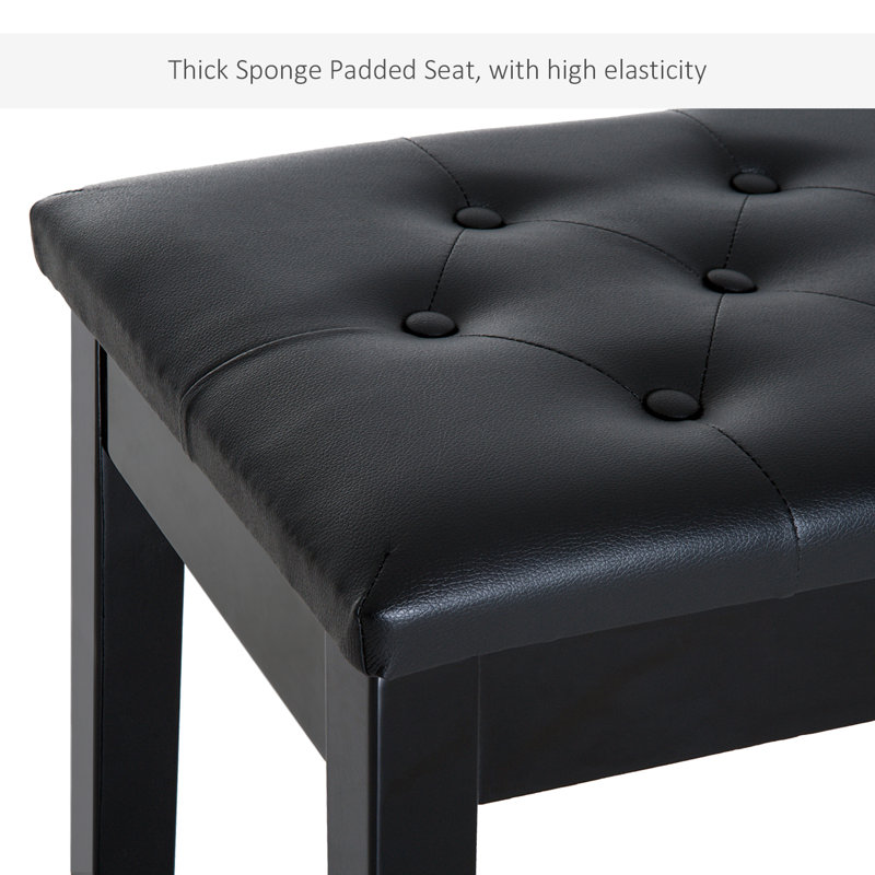Coralvine Faux Leather Upholstered Storage Bench, Black