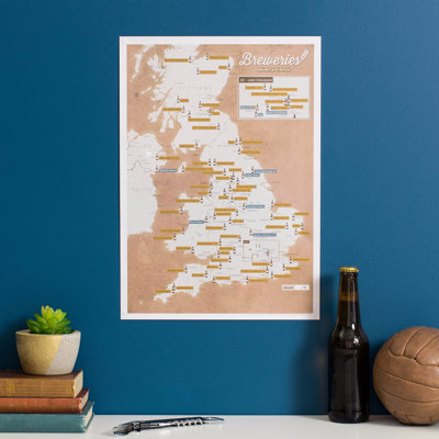 Scratch off UK Breweries 1 Piece Wall Art