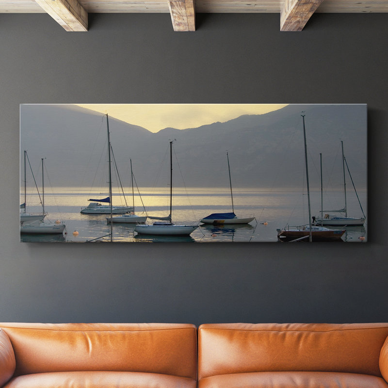 Toile tendue avec châssis Lago di Garda, H 20 po x l 50 po