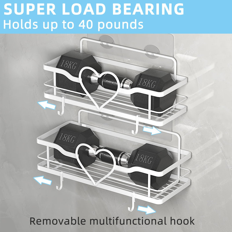Adhesive Shower Caddy, White