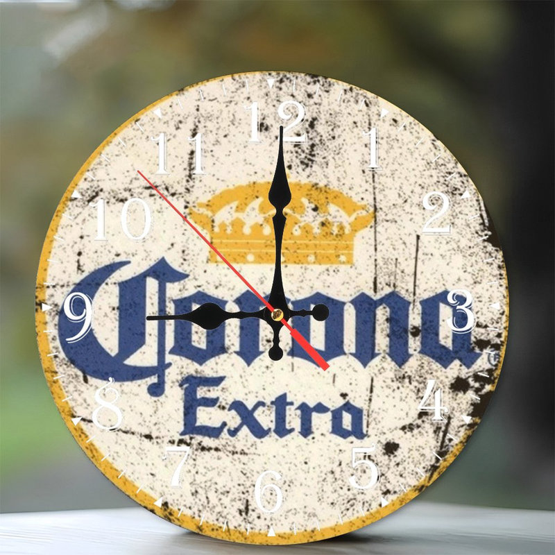 Horloge murale en bois 10 po, mouvement silencieux, à piles (piles AA non incluses), décor artistique, parfait pour les décorations