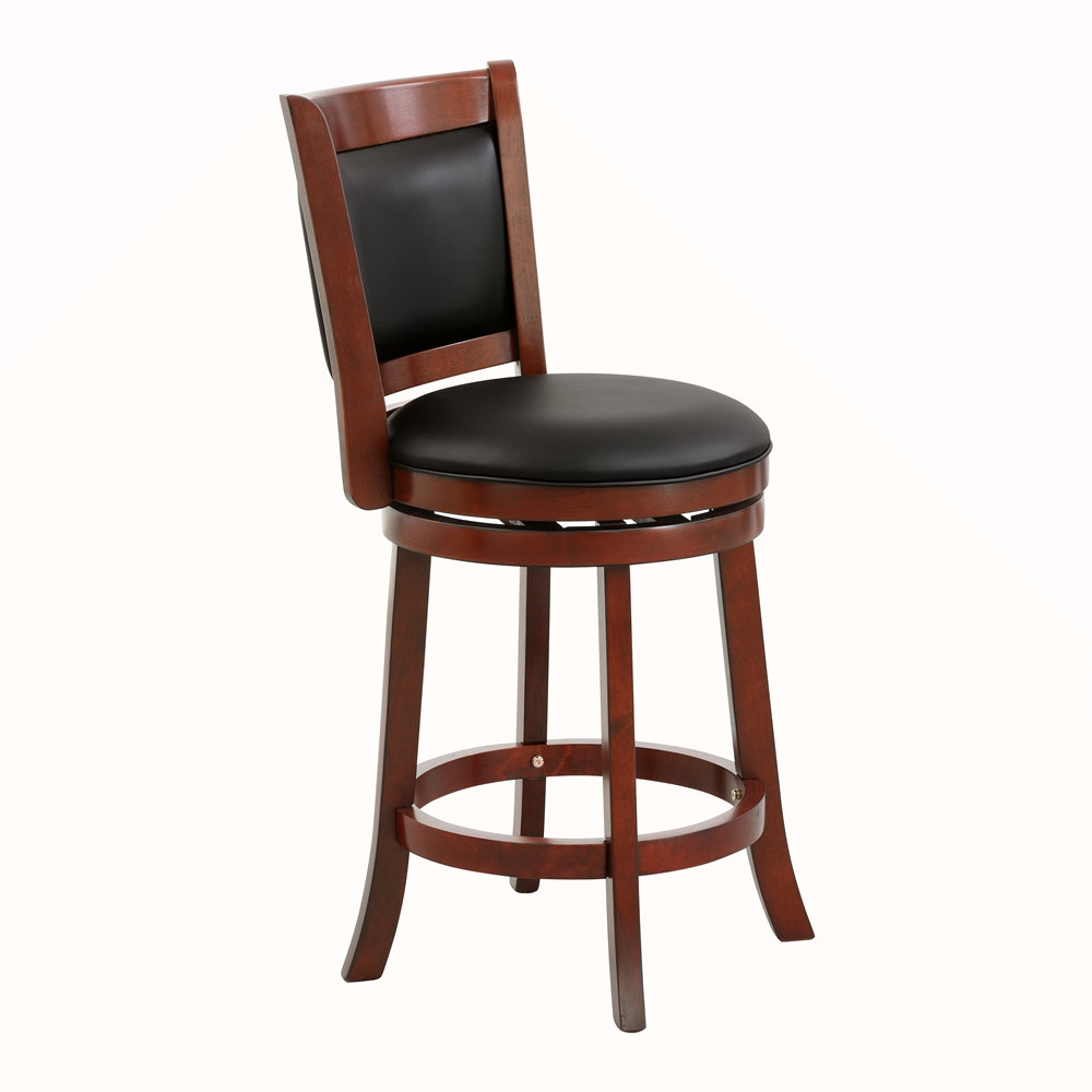 Alcott Hill® Comfortable Swivel Counter Height Chair 1Pc Faux Leather ...