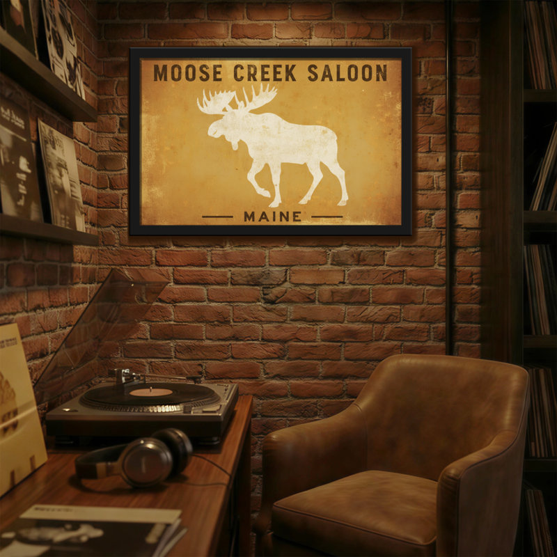 Animaux Moose Creek Saloon Maine, H 24 po x l 36 po
