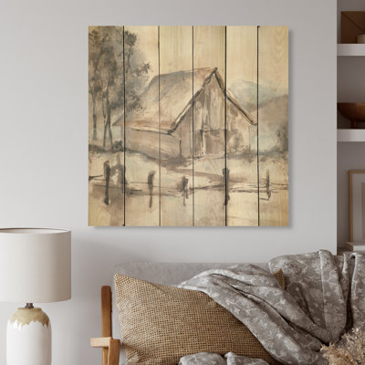 " Farmhouse Barn Gray VII " Painting Print