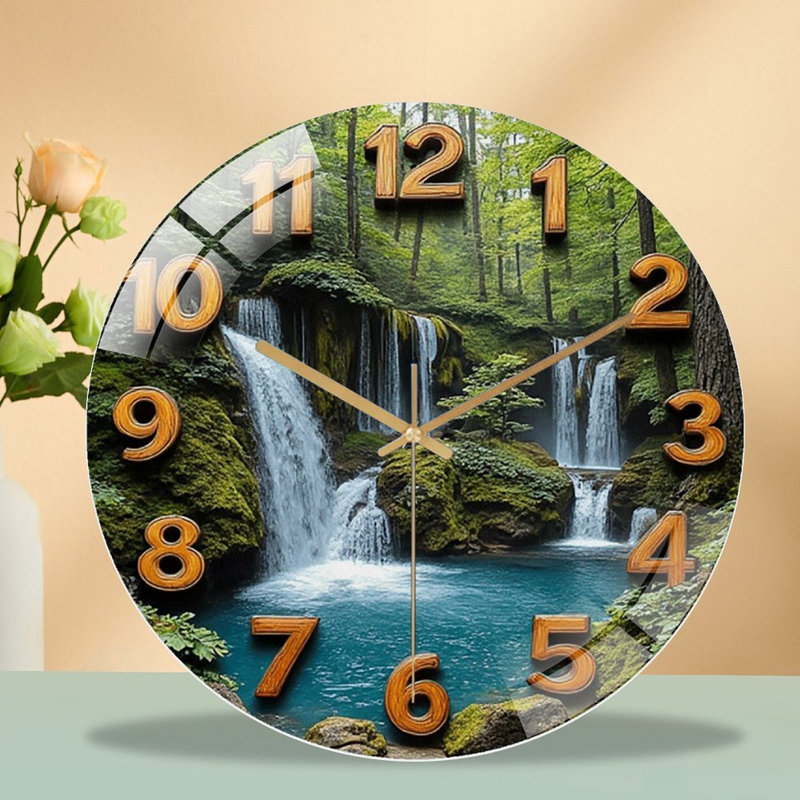 Horloge murale en verre Waterfall