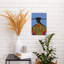 Bold Hat Woman and Stripes New Mexico Style Bold Contemporary City Wall Art Print 1 Piece Wrapped Canvas Wall Art-1366922167