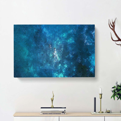 Two Swimmers Swimming - Wrapped Canvas Print