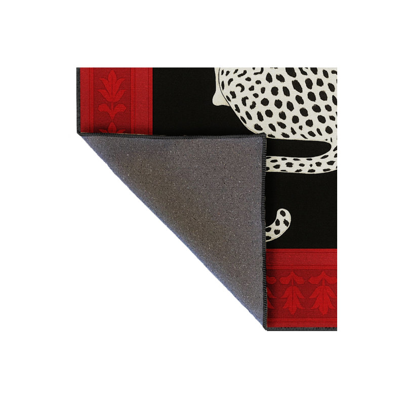 Tapis tissé à motif de tigre rouge Mosso, 2 pi x 2 pi 11 po