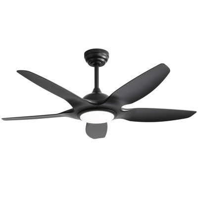 Ventilateur de plafond 48 pouces avec lumière DEL à intensité variable et télécommande, moteur à courant continu à 5 pales ABS