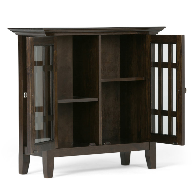 Bedford Dark Tobacco Brown Pine 32" Low Storage Cabinet