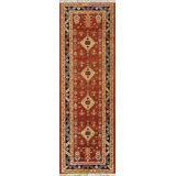 Kazak Hand Knotted Wool Oriental Area Rug in Rust/Black/Yellow