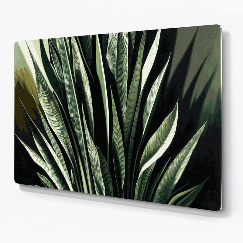 Art mural en métal Botanical Snake Plant, H 20 po x l 24 po