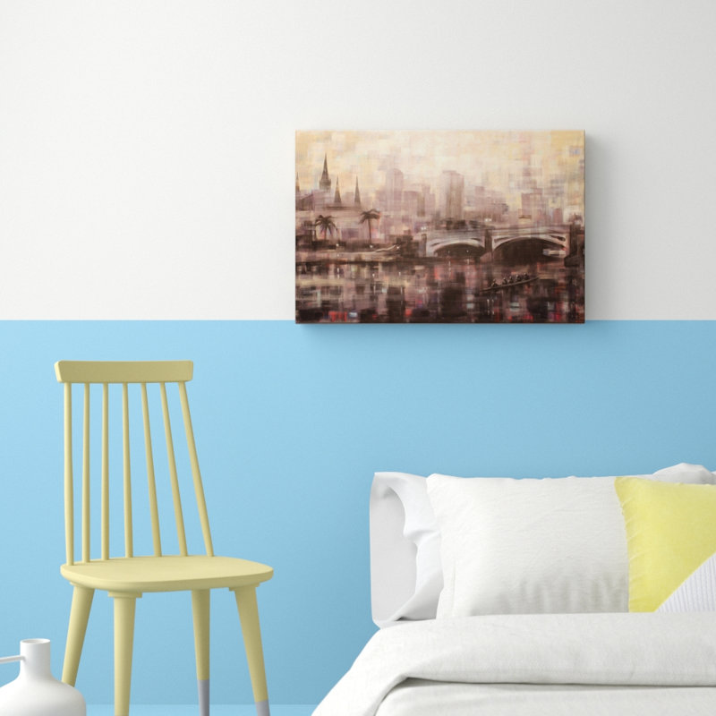 Dusk On The Yarra by Jennifer Webb - Wrapped Canvas Print, 51 cm H x 76 cm W, Brown