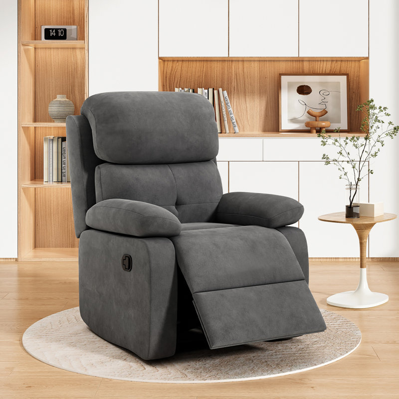 Brezzy Glider Recliner , Grey Velvet