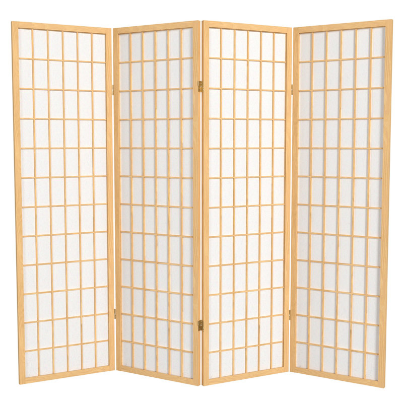 Paravent haut pliable 58,75 "Alex, Naturel, 4 panneaux