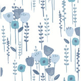 Mabel Coral Floral Field Wallpaper