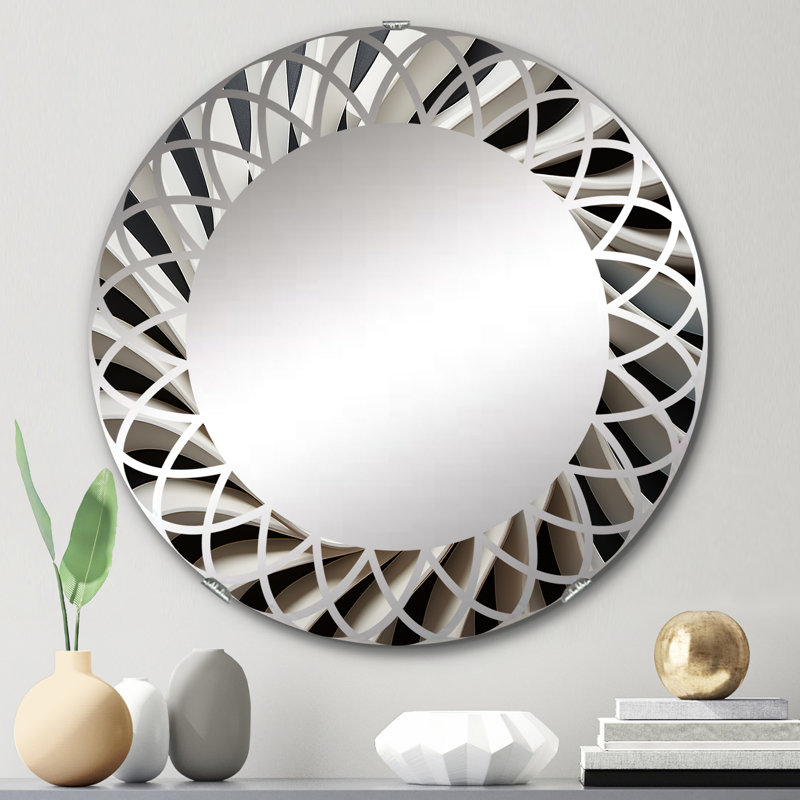 Medomak - Miroir mural moderne rond, 24 po x 24 po