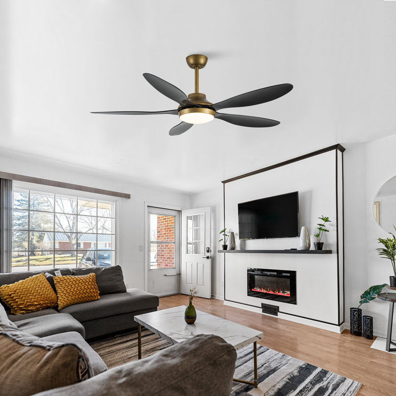 Zerik 52'' Smart Ceiling Fan With 3CCT Dimmable LED Lights And Remote Control, Compatible with Alexa/Google