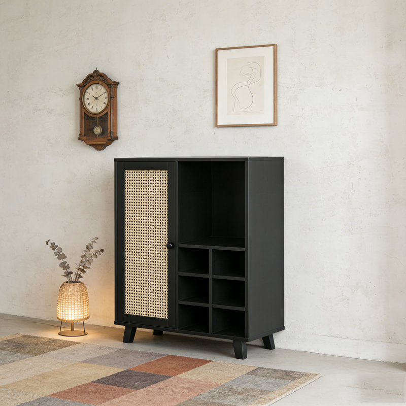 Buffet avec rangement, Noir