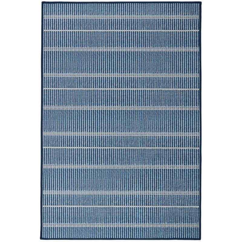 Samson Machine Washable Rug, Rectangle 6' x 9', Navy 