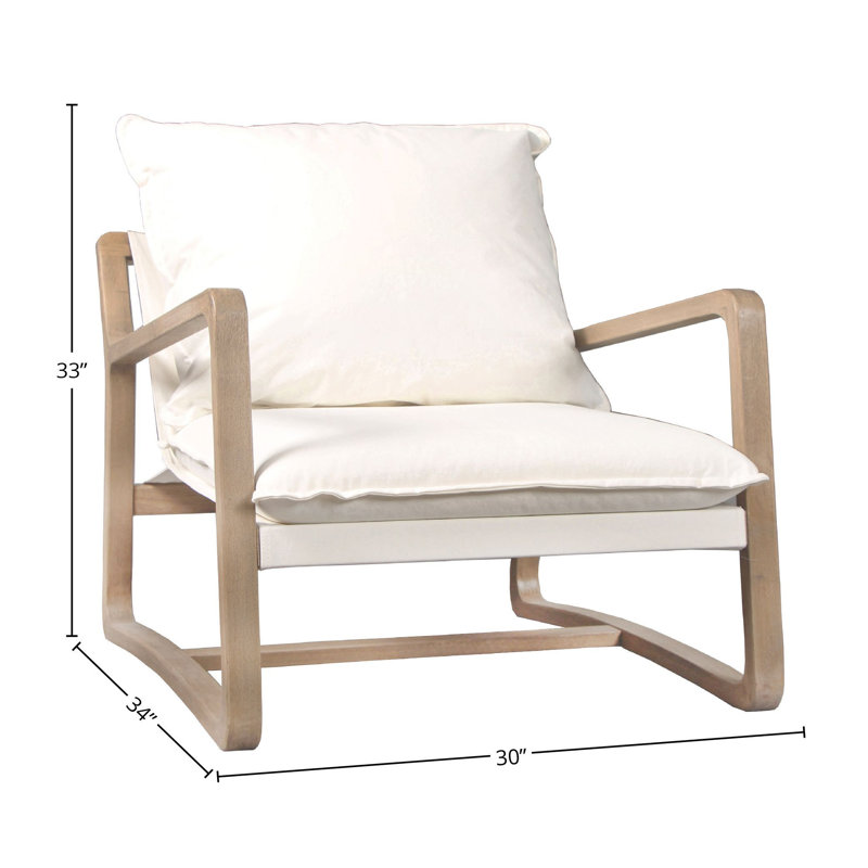 Axel 30" W Armchair in White, Off White