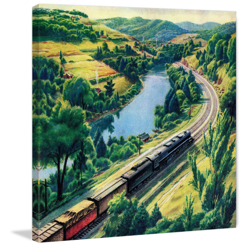 Train Trip by Marmont Hill - Wrapped Canvas Painting, 101cm H x 101cm W