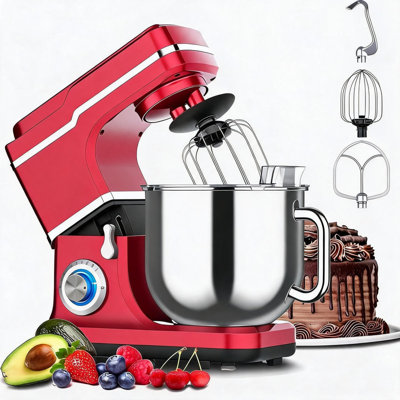 7QT Tilt-Head Stand Mixer, 10-Speed Kitchen Dough Maker with Stainless Steel Accessories