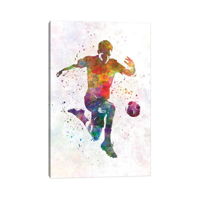 Man Soccer Football Player IX by Paul Rommer - Wrapped Canvas Painting