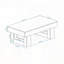 Table basse rectangulaire de style campagnard avec rangement ouvert - brun rustique