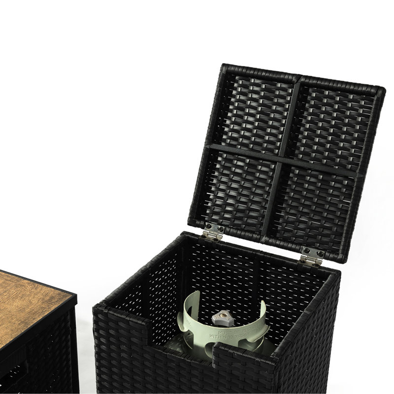 Fire Table, Propane Tank Holder, Ceramic Tile Top, 22.44 In. Package Width, 19.13 Dark Gray Pit Table With Tank, 58.04 Lb Heavy