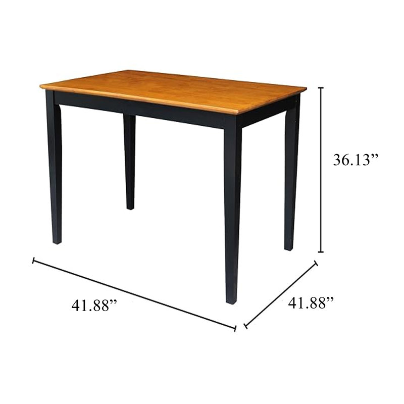 Ensemble de table de salle à manger à hauteur de comptoir Gasy, 4 chaises, bois, brun, Vert foncé