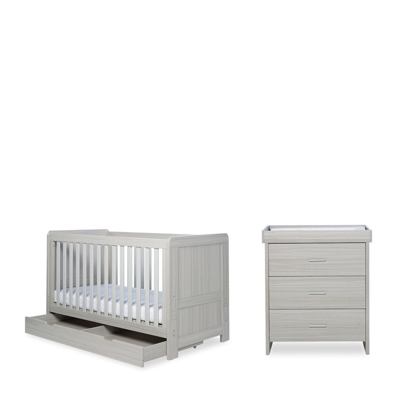 Pembrey 2 Piece Furniture Set, Under Drawer and Premium Sprung Mattress - Ash Grey, Ash Grey
