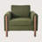 Elara Modern Oversized Upholstered Accent Chair with Curved Handrail and Wooden Legs-2106457574