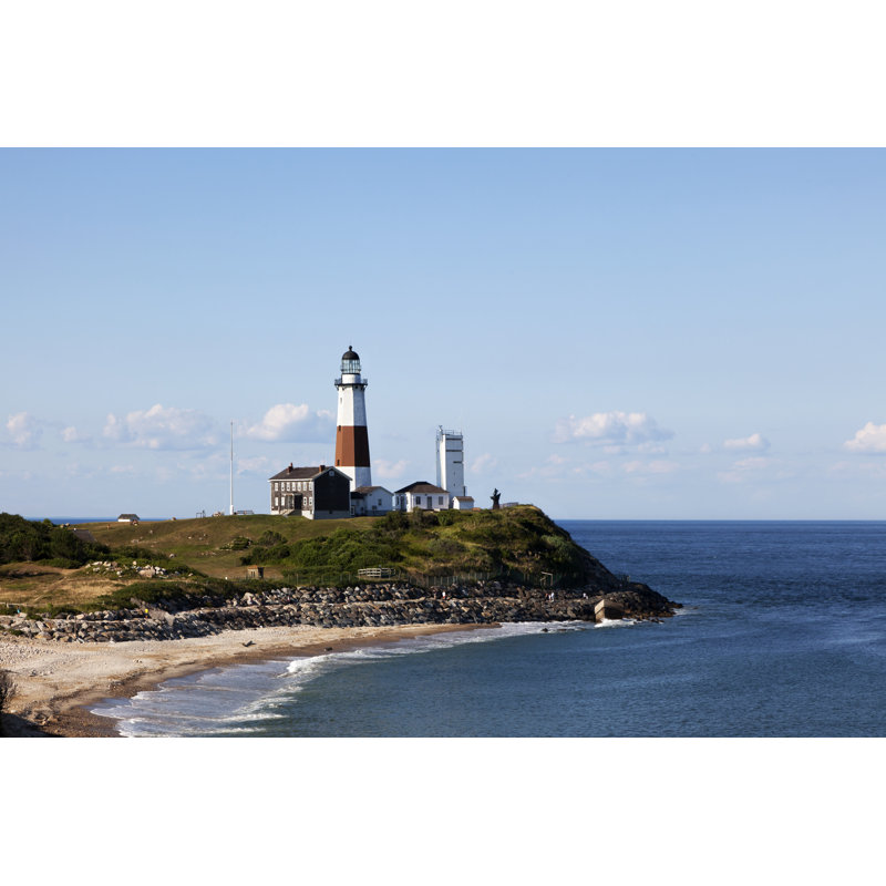 Montauk Lightouse And Beach - Wrapped Canvas Print, 30cm H x 46cm W x 3.8cm D