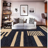 Nautical Handmade Wool Geometric and Striped Area Rug