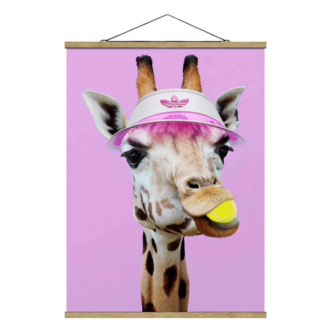 Grafikdruck, Jonas Loose – Giraffe Beim Tennis