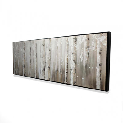 " White Birches On Gray Background "