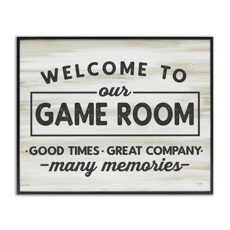 «Welcome To Game Room», estampe numérique encadrée par Lux + Me Designs, Giclée encadrée noir minuit