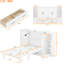 Lit blanc avec des conceptions de tablettes innovantes, des tiroirs et des agencements pratiques de grande taille,