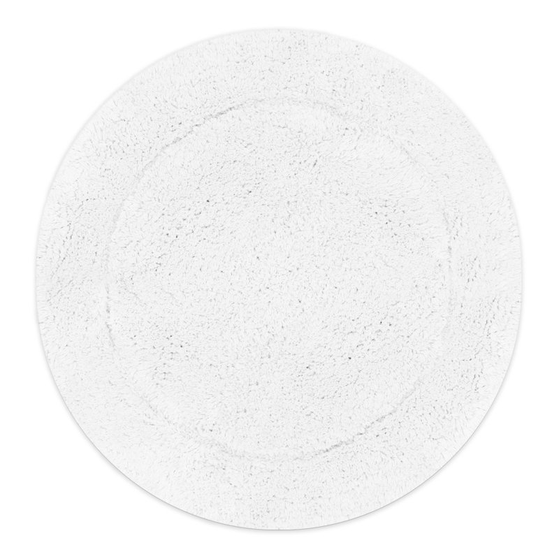 Tapis de salle de bain, Blanc, Rond 30 po