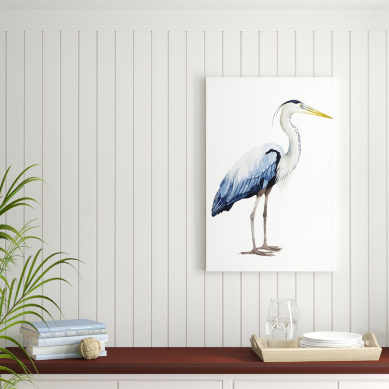 «Seabird Heron II», peinture sur toile, H 36 po x l 24 po
