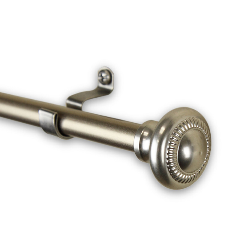 Tringle à rideaux simple Lesia Cafe, 48 po, Nickel satiné